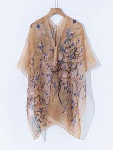 1pc New Spring/Summer/Autumn Branch Design Versatile Large Shawl - Multicolor - View 15