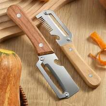 2-Pack Multifunctional Stainless Steel Vegetable Peeler, 3-In-1 Scallion Shredder & Peeler With 2.5mm Thick Blade, Kitchen Must-Have - Silver - View 8
