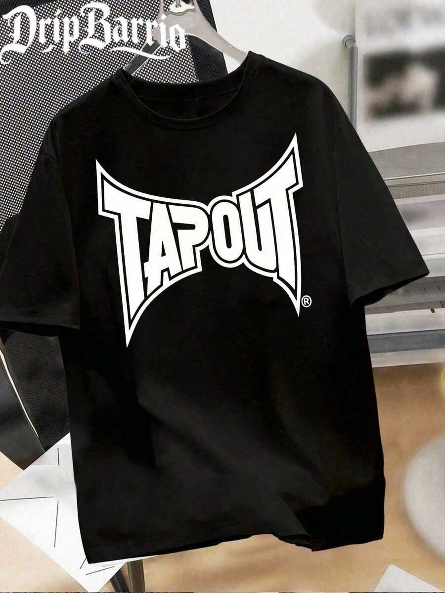 Camiseta para Hombre Casual y Moderna con Estampado Tapout en Blanco | Ropa de Hombre con Estilo: Playeras Sudaderas y Camisas Cómodas | Ideal para Uso Diario Trabajo y Salidas | Fácil de combinar muestra tu estilo - Negro - Ver 1
