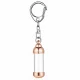 Rose Gold Aluminum Alloy Cylindrical Glass Tube Keychain