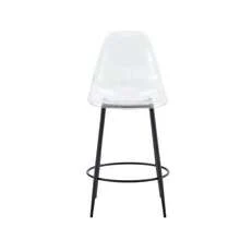 Flexible Bar Set: 89 Cm Glass Table + Bar Stools With A Floating Design – Specially Designed For European Open-Plan Kitchens. Metal Frame With Comfortable Footrest. - Black - View 10