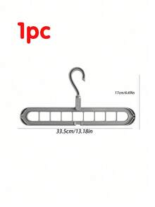 1pc/3pcs Plastic 9-Hole Clothes Hanger With Rotatable Multi-Function Storage Rack, Suitable For Home Bedroom - Grey - View 5