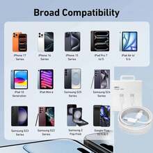 适用于 17/16/15 Pro Max Plus 和三星 POCO 的 PD 60W 双 USB-C 快充线，Type-C 转 Type-C 快充编织数据线，带包装盒 - 淺灰色 - 查看 8