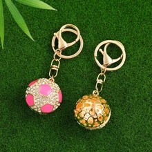 1pc Cross-Border New Style Full Rhinestone World Cup Football Keychain Personalized Fashion Fan Pendant Exquisite Car Bag Charm Car Pendant Football Casual Zinc Alloy Keychain Summer - Multicolor - View 3