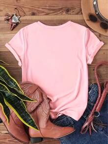 Tokyo Racing Cars Street Speed Digital Print Short Sleeve Unisex Pure Cotton Loose And Comfortable - Pink - View 2
