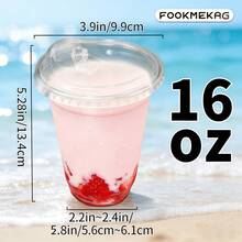 100 Set Clear Plastic Cups, 12/16/20/24 OZ Disposable Iced Coffee Cups , Smoothie Cups, PET Crystal Party Cups, Cold Beverages Drinking Cups For Thanksgiving, Halloween, Christmas - 透明 - 查看 9