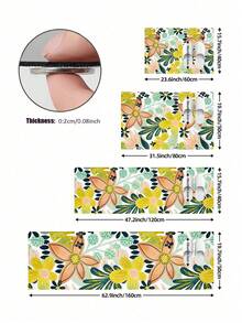 1/2pcs Bohemian Floral Kitchen Mat Set, Modern Farmhouse Style Floral Kitchen Rugs And Mats, Non-Slip Washable, Spring/Summer Bohemian Kitchen Runner Rugs, Rubber Backing - Multicolor - View 6