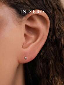 1PC Tiny Glossy Octagonal Star Stud Threadless Labret, Hypoallergenic 316 Stainless Steelr CZ Stud Earrings, For Women And Men Daily Wear - Eight-pointed Star - View 7