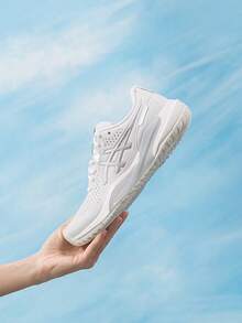 ASICS GEL-CHALLENGER 15 网球鞋，轻质缓震女式网球比赛鞋，1042A294-101 - 白色/銀灰色 - 查看 3