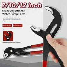 Water Pump Pliers Set, Pipe Wrench, 7 Inch 10 Inch 12 Inch Groove Joint Pliers Set, Push Button Quick Adjustable Pliers - A - View 1
