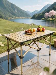 Outdoor Folding Roll-Up Table, Available In Two Colors And Two Sizes. Foldable And No Assembly Required, Portable And Easy To Store, Stable And Durable. Ideal For Camping, Picnics And Home Use. - Random Color - View 7