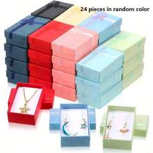 24/10/1 Jewelry Gift Box Set: Empty Jewelry Boxes, Suitable For Holding Small Gifts, Multiple Colors Available, Equipped With Ribbon Bows, Suitable For Anniversary, Wedding, Jewelry Display And Packaging, Beading And Jewelry Making Occasions - Black - View 18