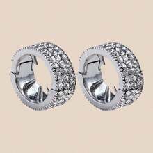 2pcs Shiny Rhinestone Hair Cuff Clips, Silver Tone Metal Hair Rings For Dreadlocks, Braided Hair Decor Accessories - Silver - View 7