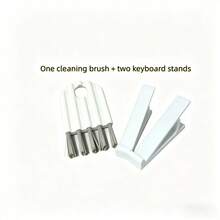 3/1pc Ergonomic Keyboard Riser Set (2 Keyboard Stands + 1 Cleaning Brush), Adjustable Angled Keyboard Lift, Non-Slip Universal Typing Stand For Home Office Desktop, Wrist Relief Keyboard Elevation, Gaming & Workstation Accessory - Multicolor - View 4