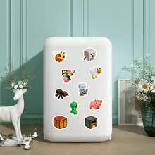 500 miếng cuộn nhãn dán dính MINISO Minecraft Pixel Game, bề mặt nhẵn bóng, độ dính mạnh dùng để gói quà, làm scrapbook, viết nhật ký, DIY thủ công, trang trí sổ kế hoạch và tác phẩm nghệ thuật - trắng - Xem 3