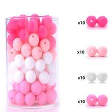 40Pcs Silicone Round Beads Set, 12mm Small Colorful Assorted Combination, Suitable For DIY Creative Bracelets, Necklaces, Backpack Charms And Other Creative Handicrafts - Multicolor - View 15