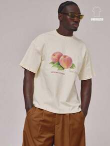 Women's Casual Printed T-Shirt, Short Sleeve And Round Neck, Local Urban Fashion Spring/Summer. Women's Blouses, Women's T-Shirts. 180g (S-XXXL) - 杏 - 查看 1