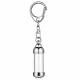 Silver Aluminum Alloy Cylindrical Glass Tube Keychain