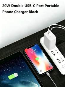 KFLY 可折叠20W双USB-C充电器，PD 20W快充头，适用于 8-17系列的便携式墙充，通用兼容性 - 查看 4