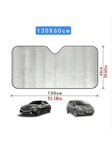 Car Windshield Sun Shade, Foldable Reflective Sun Visor For Car, Reflector Windshield Sunshade, Sun Blocker Car Window Shades From Harmful UV Rays, Universal Fit Large - A - View 7