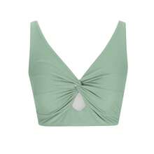 Nuevo Top de Bikini con Delantero Retorcido para Vacaciones, Playa y Verano - Verde de judía - Ver 4