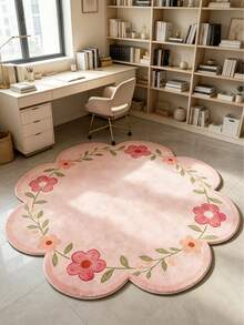 1PC, Various Flower Shaped Decorative Rug, Unique Design, Creative Shape Design, Collectible Floor Mat, Easy To Clean, Washable, Water-Washable. Natural, Comfortable Rug, Bedside Rug, Bedroom Rug - Multicolor - View 7