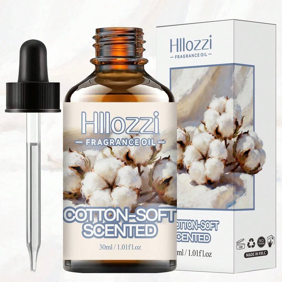 Hllozzi 棉花般柔軟香氛精油,高品質芳香精油,持久留香。適用於面部、頭髮和身體護理。可用於擴香機、加濕器、DIY、手工皂和蠟燭製作。適合居家、車內及戶外旅行使用 - Cotton Soft Fragrance - 查看 1