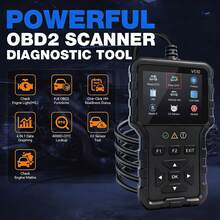 ماسح تشخيص OBD2 احترافي V510 للسيارات، يدعم 8 لغات، أداة قراءة وإعادة ضبط أكواد المحرك، متين، بدون الحاجة إلى بطارية، أداة إصلاح السيارات - الأسود - مشاهدة 4