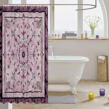 Retro Flowers Shower CurtainRustic Floral Art Paisley Print Bathroom Curtain Pink Gray Black Plaid Waterproof Bath Accessories With Machine Washable 72Wx84L Inch - 01 Pink - View 3