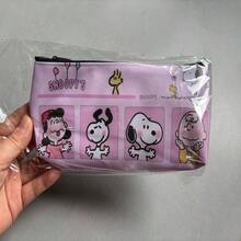 SNOOPY 1個史努比大容量筆袋，可裝筆、橡皮擦、便利貼和其他文具，多功能化妝包適合旅行，學生送給同學和朋友的完美禮物，學習帆布袋、補習袋、大容量學生書包，返校季、畢業季禮物，文件收納 - 彩色 - 查看 3