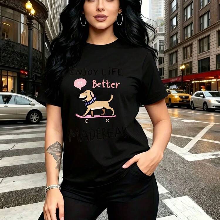 Women T-Shirts - Black - View 1