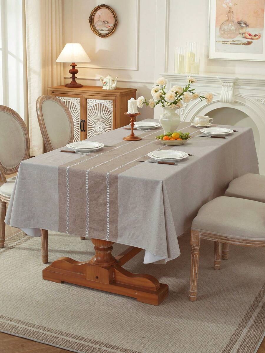 PVC Composite Flannel Imitation Cloth Printed Tablecloth, Waterproof And Oil-Proof
