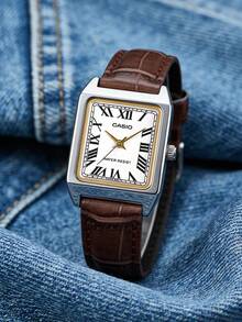 CASIO Retro Rectangle Dial 30M Waterproof Minimal Elegant Women Daily Dress Wristwatch LTP-V007L-7B2 - White - View 8