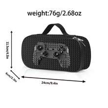 Unisex Printed Game Pencil Case With Compartments, Can Hold Pencils, Keys, Phones, Coins, Small Items, Suitable For School, Home, Gifts, Vacation, Festivals (Back To School, Christmas) - 遊戲黑色 - 查看 2
