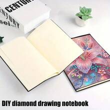 1 Set 5D DIY Diamond Painting Notebook, Floral Pattern Diamond Art Notebook Kit, Suitable For Handmade Creative Gift - BJ078 - View 8