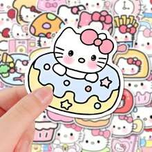 100 Pcs MINISO Sanrio Hello Kitty Stickers, Die-Cut Decals, Cute Labels For Water Bottle Laptop Phone Skateboard Luggage Scrapbooking Journaling, DIY Crafts Planner Decoration Artworks - Style 1 - View 1