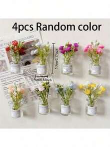 8pcs Mini Vase Magnets - 2025 New Cute Mini Fridge Magnets 3D Vase Funny Fridge Accessories Kitchen Decor (Multi-Color) Holiday Gift - Color Mixing - View 8