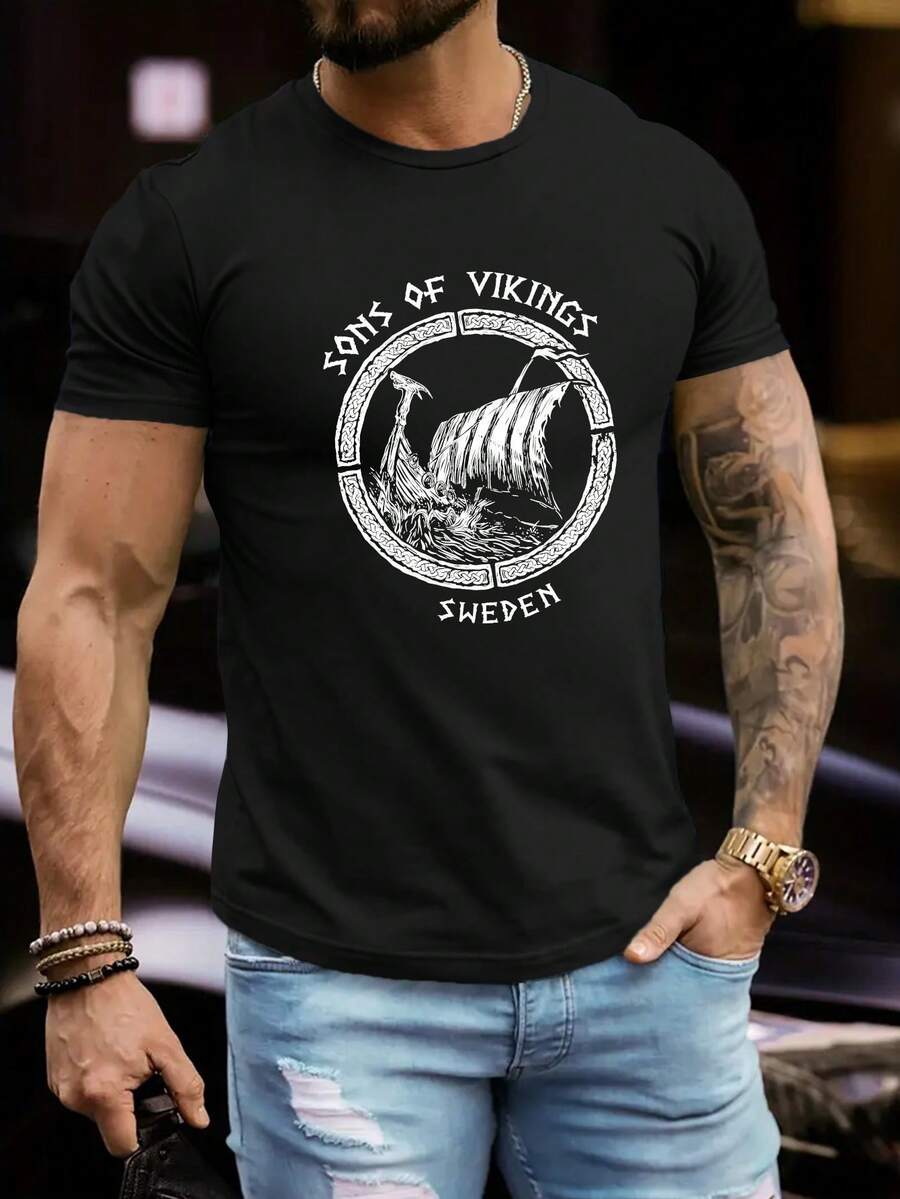 Son Ropa, Zapatos y Joyería Estampados Suecos > Ropa de Hombre > Ropa de Hombre Tallas Grandes > Camisetas, Camisas y Tops de Hombre Tallas Grandes > Camisetas de Hombre Tallas Grandes - Negro - Ver 1