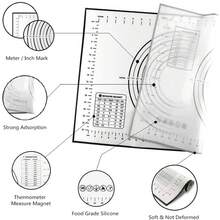 Silicone And Fiberglass Baking Mat, Non-Stick Kneading Mat With Scale, Kitchen Rolling Pin Mat, Baking Tool. - Black - View 4