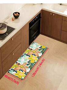 1/2pcs Bohemian Floral Kitchen Mat Set, Modern Farmhouse Style Floral Kitchen Rugs And Mats, Non-Slip Washable, Spring/Summer Bohemian Kitchen Runner Rugs, Rubber Backing - Multicolor - View 13