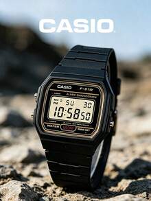 Casio Retro Daily Essential: Jam Tangan Digital Resin Beige Unisex, Tahan Air 30m dengan Alarm, Stopwatch, dan Lampu Latar F-91WG-9 - Kuning - View 8