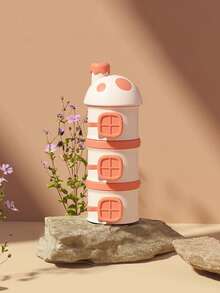 1pc Baby Mushroom Shaped PP Milk Powder & Snack Storage Container, Suitable For Outdoor Use - Multicolor - View 16