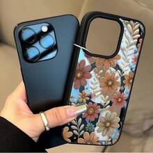 Una funda para teléfono con un diseño de pequeñas flores rosas en estilo graffiti, disponible en varios colores, con estética de macaron y capacidad de succión magnética. Es compatible con las fundas magnéticas para iPhone 16 Pro, 15 Plus y 14 Pro Max, y también es compatible con la carga inalámbrica de Apple. Además, es compatible con iPhone 11, 12 Pro y 13 Pro Max. Las versiones XS y XS Max incluyen cubiertas protectoras elegantes. - Rosa - Ver 4