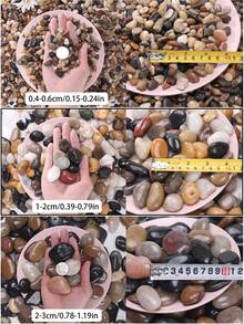 裝飾性鵝卵石，適用於花園與居家 - 0.15-1.19 英吋拋光石，適用於室內植物、花瓶、戶外花盆、水族箱、魚缸與節日裝飾。非常適合作為露台鋪路石 - 彩色 - 查看 2
