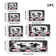 1pc Cutlery Drying Mat, Coffee Machine Pad, Big-Eyed Cute Cow & Lace Rose Pattern, High Absorbent Draining Mat For Dining Table, Coffee Bar, Kitchen Counter, Multipurpose Drainage Pad, Home Gift, Tabletop Decor - XYLSD-444 - View 15