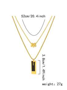 1pc Double-layer High-end Sweater Chain With Brand Sense, Made Of Stainless Steel, Suitable For Daily Wear And Festival Gifts, Chic Accessories For Women In Autumn And Winter - Yellow Gold - View 8