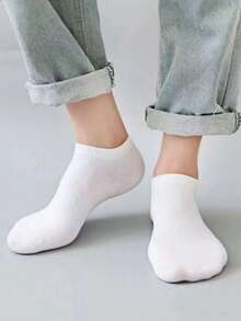 10双装男女通用夏季透气隐形袜 - 吸湿速干薄款低帮踝袜，纯色组合（黑/灰棕/白），弹性固定设计，适合日常穿着和运动，吸湿透气面料 - 彩色 - 查看 4