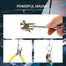 2PCS Stainless Steel Telescopic Magnetic Tool - Manual Iron Suction Rod, Multi-Scenario Use, Suitable For Hard-To-Reach Areas, No Battery Required, Ideal For Car And Construction Repair, Metallic Glossy Surface, Durable And Sturdy - Telescopic Magnetic Tool - View 7