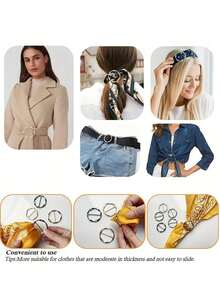 5/1pc Multi-Functional Round Buckle - Fashionable Versatile Clothing Accessory Buckle, Suitable For Clothes, Belts, Scarves, Etc., Easy To Use, Durable And Stylish, Metal Ring Design - Multicolor - View 3