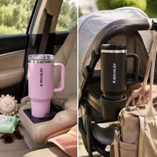 2 Pack Stanley 40 Oz Quencher ProTour Flip Straw Tumbler Leakproof Insulated Stainless Steel Travel Mug | Perfect Valentines Day Gifts For Her Him, Mothers Day Christmas New Year Presents For Women Men, Birthday Rose Gold Cup Set - màu đen - Xem 5